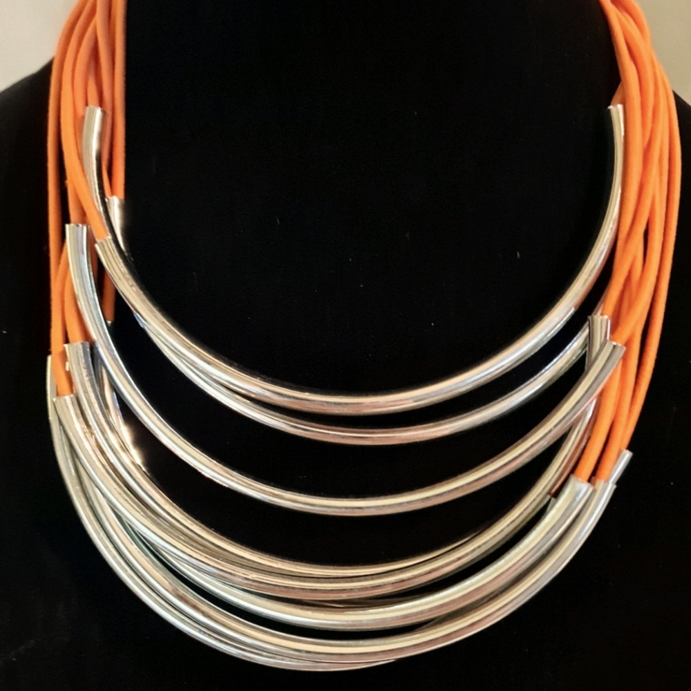 Multi strand orange neck